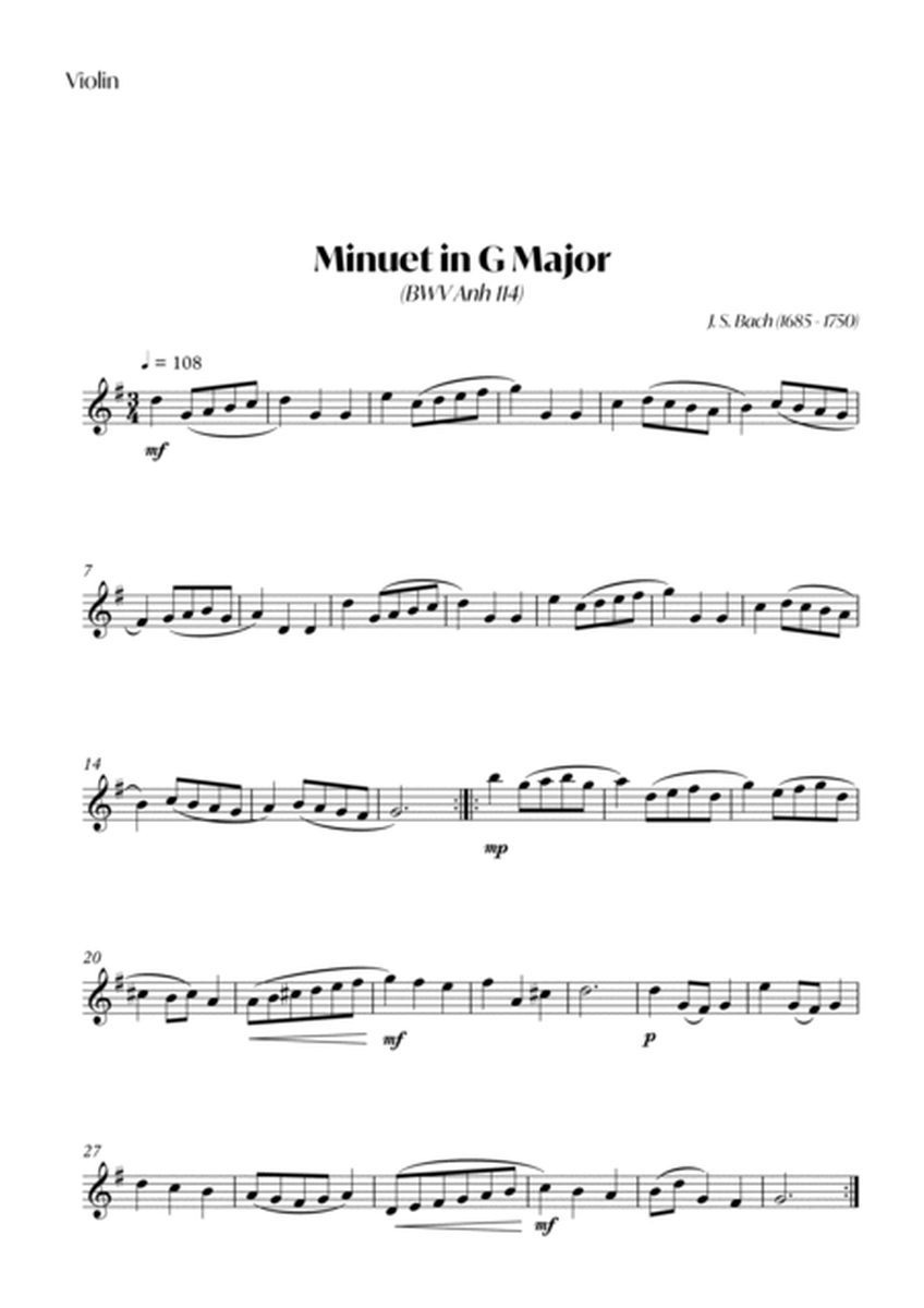 Minuet in G Major (BWV 114) - (J. S. Bach) - For Violin and Cello Duo image number null
