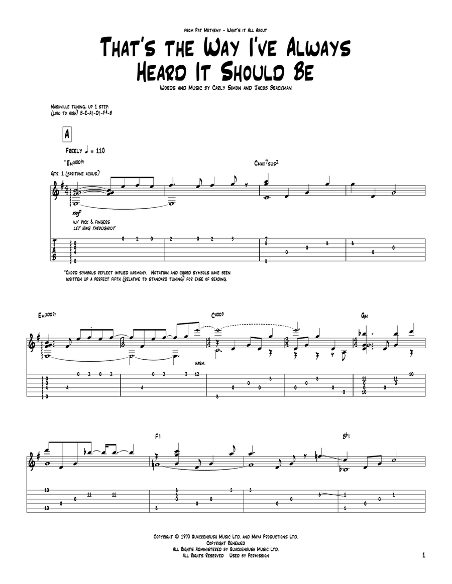 That's The Way I've Always Heard It Should Be Acoustic Guitar scores gallery preview page 1
