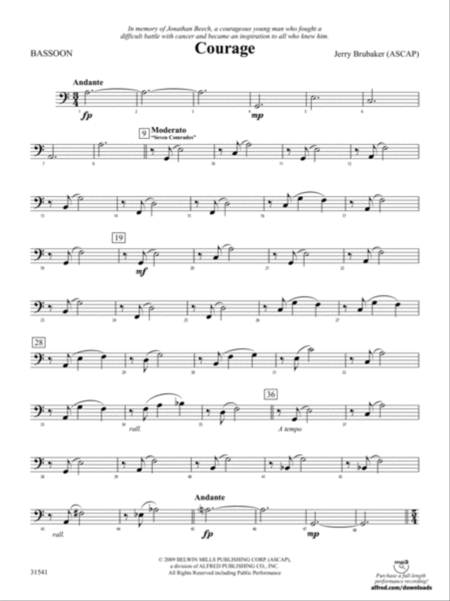Courage: Bassoon Full Orchestra scores gallery preview page 1