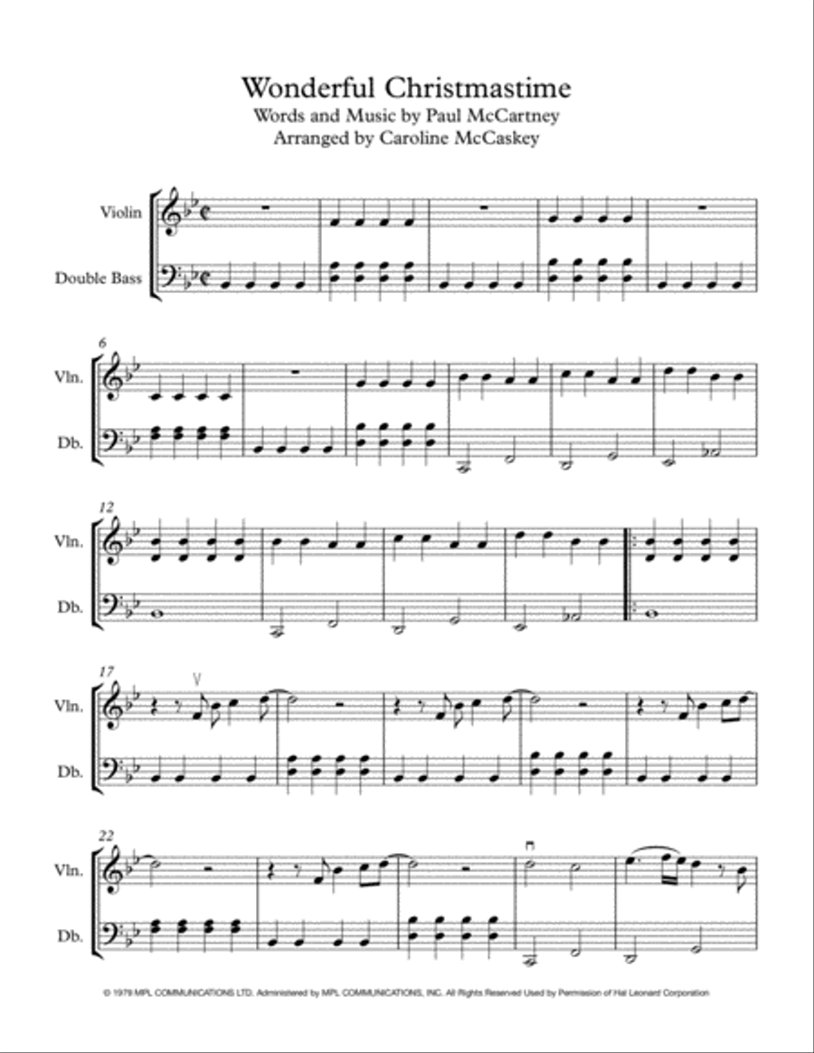 Wonderful Christmastime String Duet scores gallery preview page 2