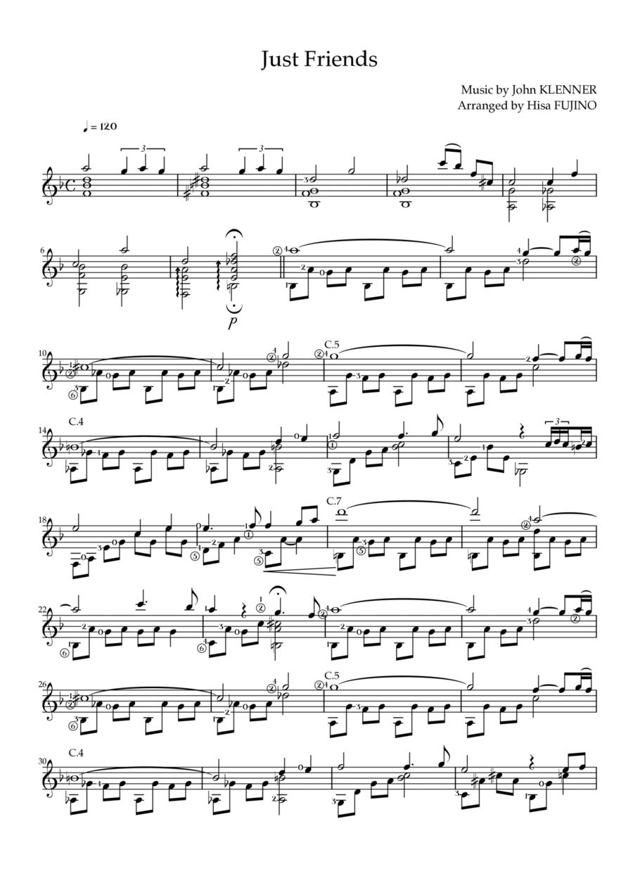 Just Friends Just Friends Acoustic Guitar scores gallery preview page 1