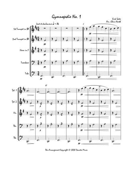 Gymnopedie No. 1 (Brass Quintet) image number null