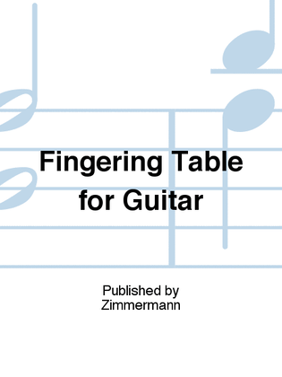 Fingering Table for Guitar