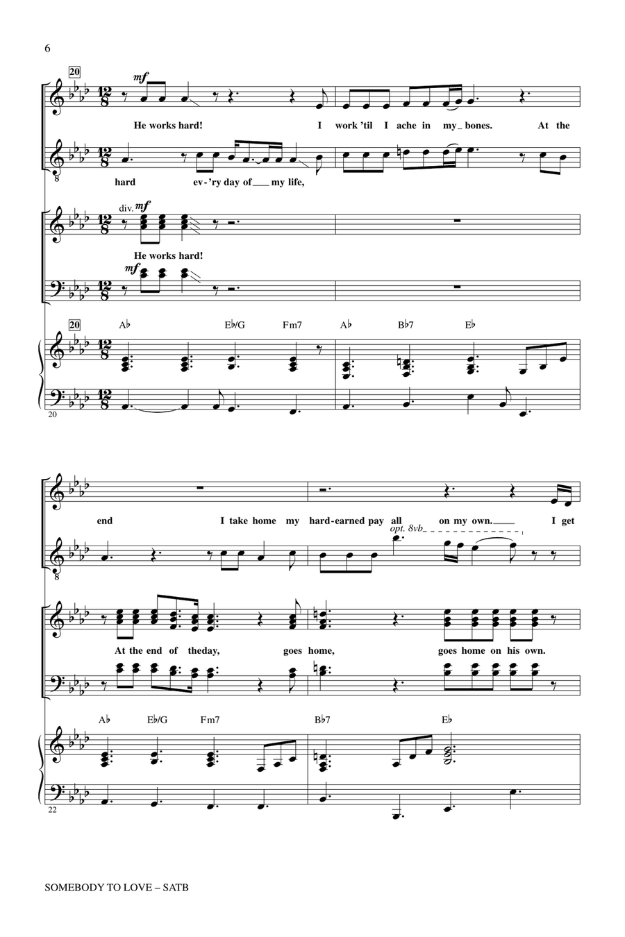 Somebody To Love (arr. Roger Emerson) 4-Part scores gallery preview page 5