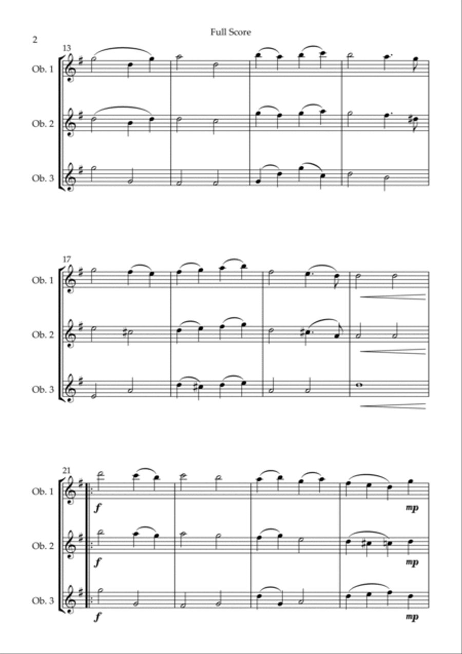 Adeste Fideles (Christmas Song) for Oboe Trio Woodwind Trio scores gallery preview page 2