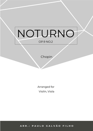 Book cover for NOTURNO OP.9 NO.2 - CHOPIN - VIOLIN & VIOLA