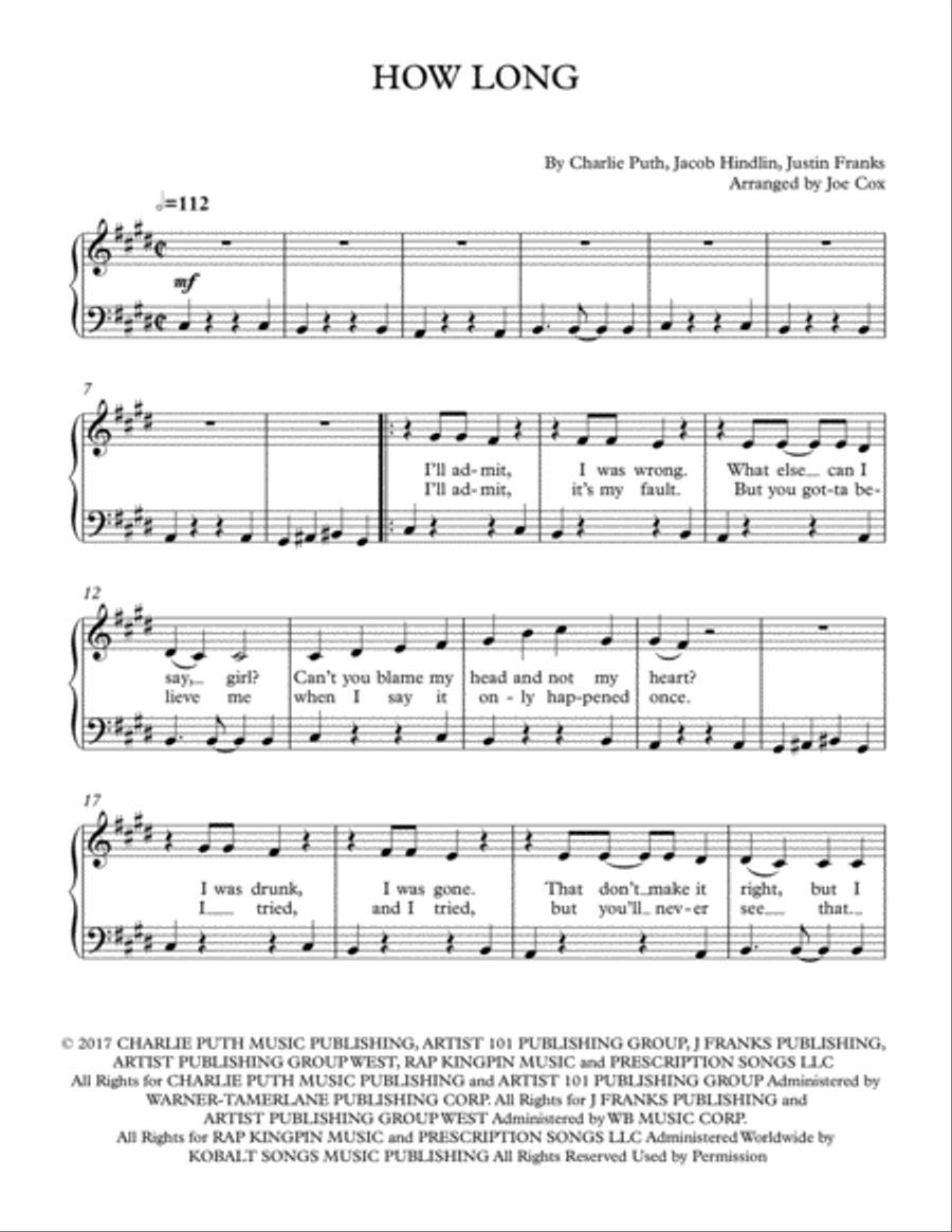 How Long How Long Voice scores gallery preview page 1