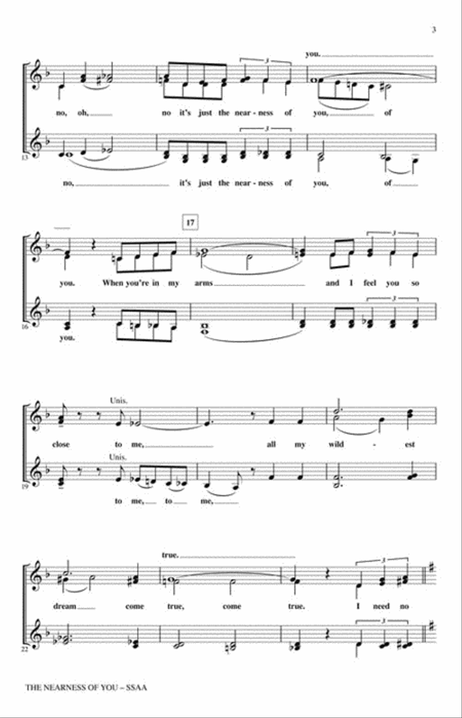 The Nearness of You SSAA scores gallery preview page 3