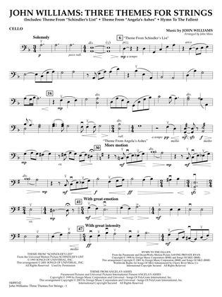 John Williams: Three Themes for Strings (arr. John Moss) - Cello