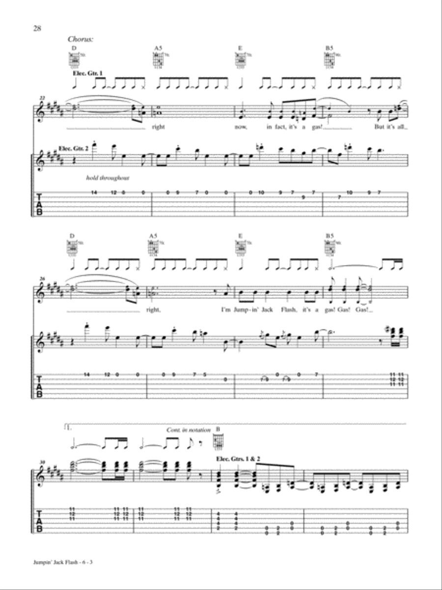 Jumpin' Jack Flash Guitar Tablature scores gallery preview page 3