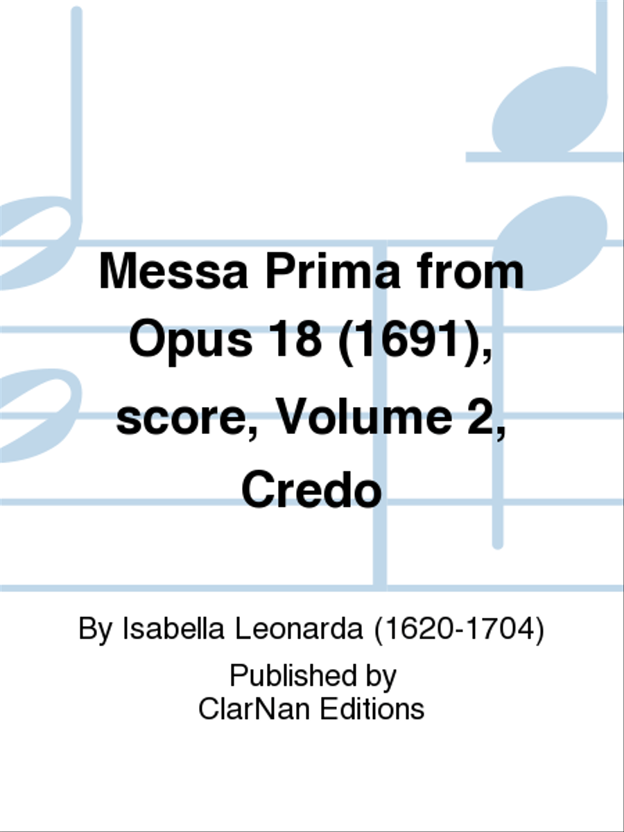 Messa Prima from Opus 18 (1691), score, Volume 2, Credo 4-Part scores gallery preview page 1
