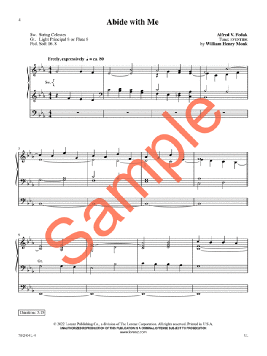 Fast Falls the Eventide Organ Solo scores gallery preview page 5