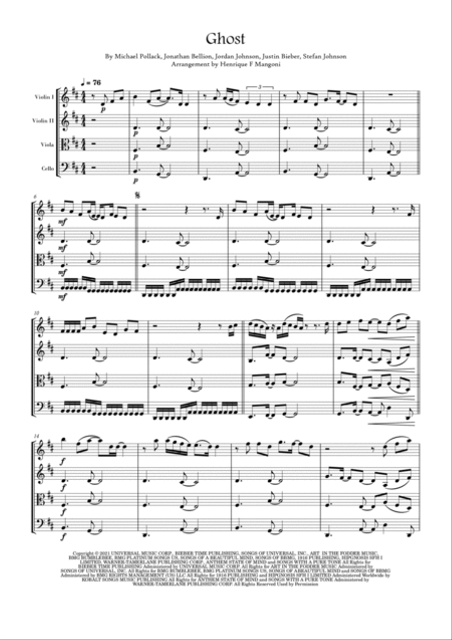 Ghost Ghost String Quartet scores gallery preview page 2