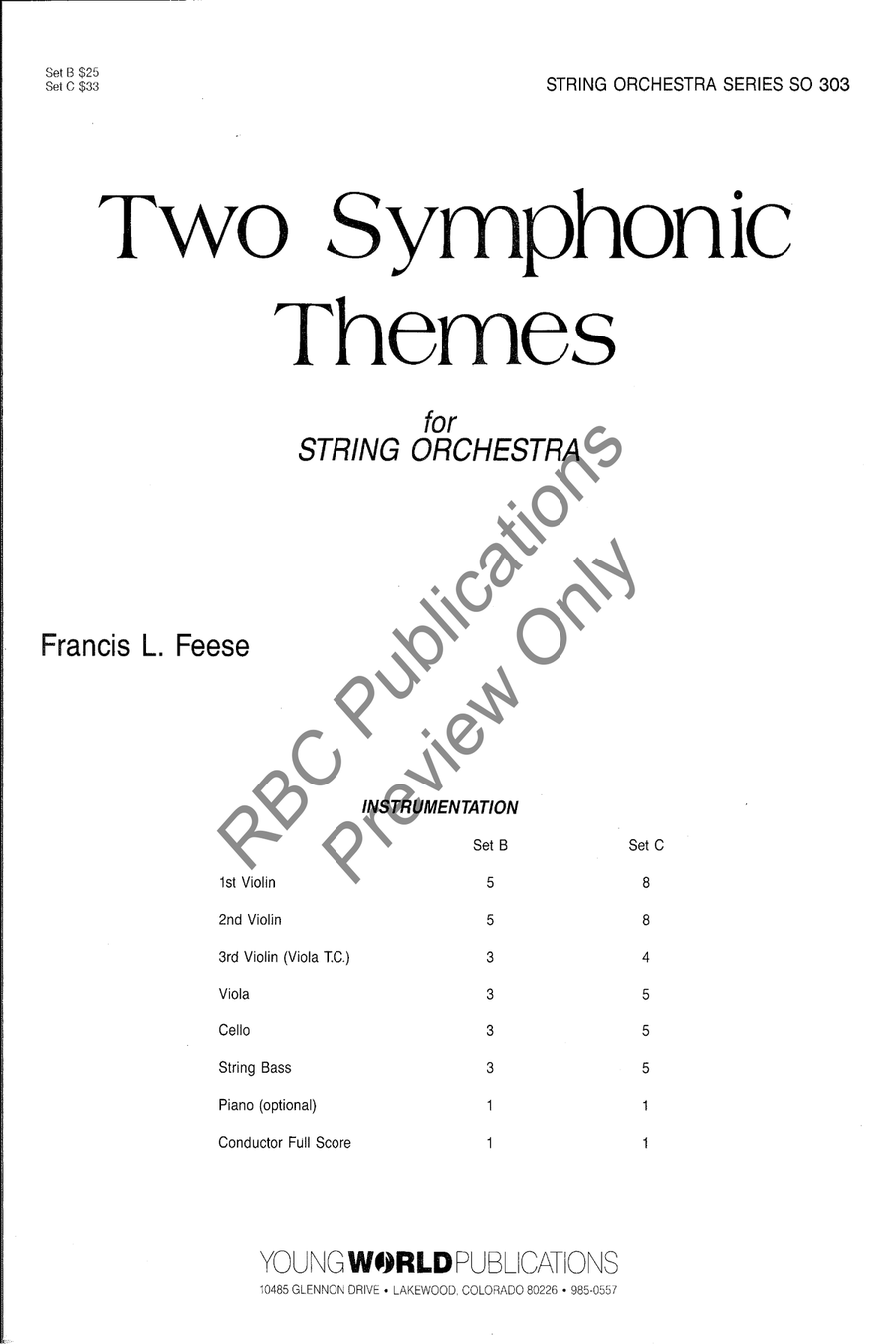 Two Symphonic Themes (Score) String Orchestra scores gallery preview page 2