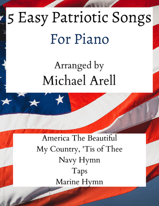 Book cover for 5 Easy Patriotic Songs for Piano