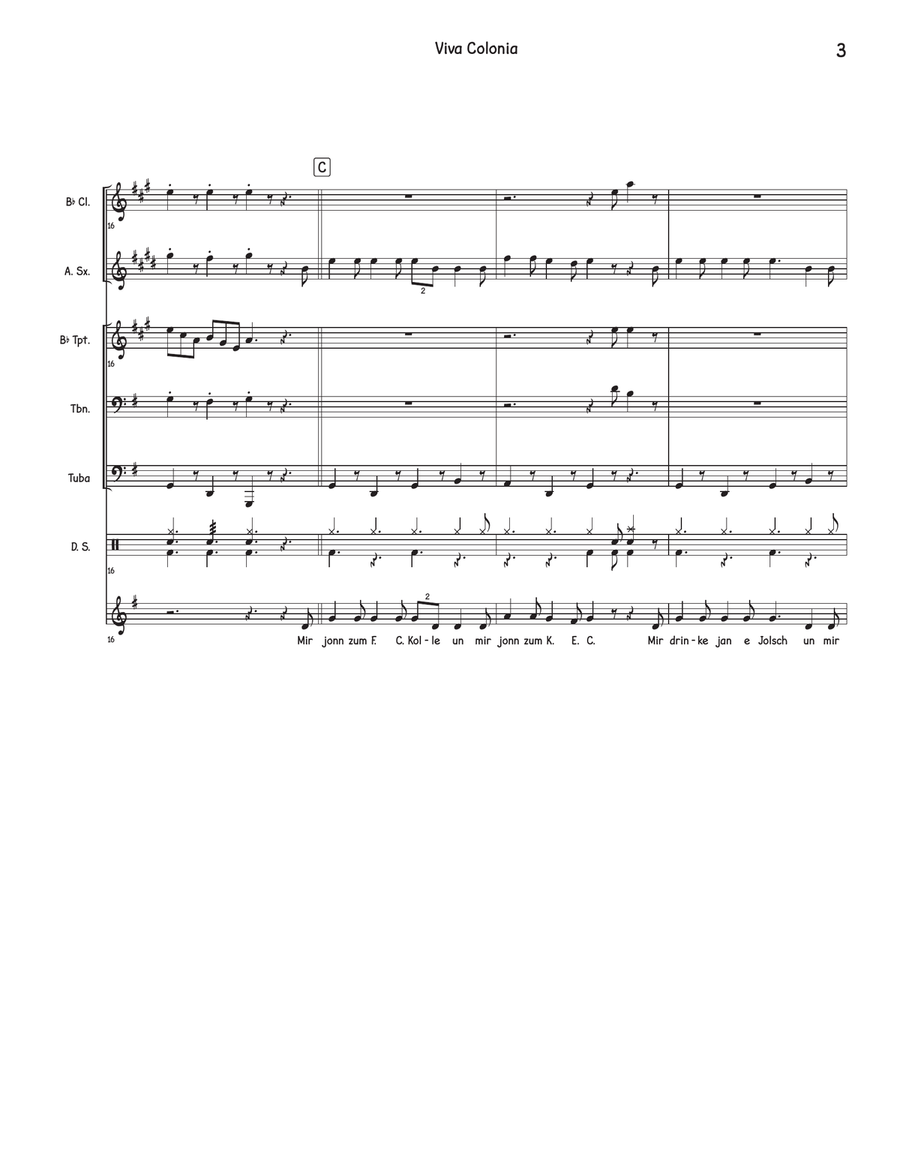 Viva Colonia Small Ensemble scores gallery preview page 3