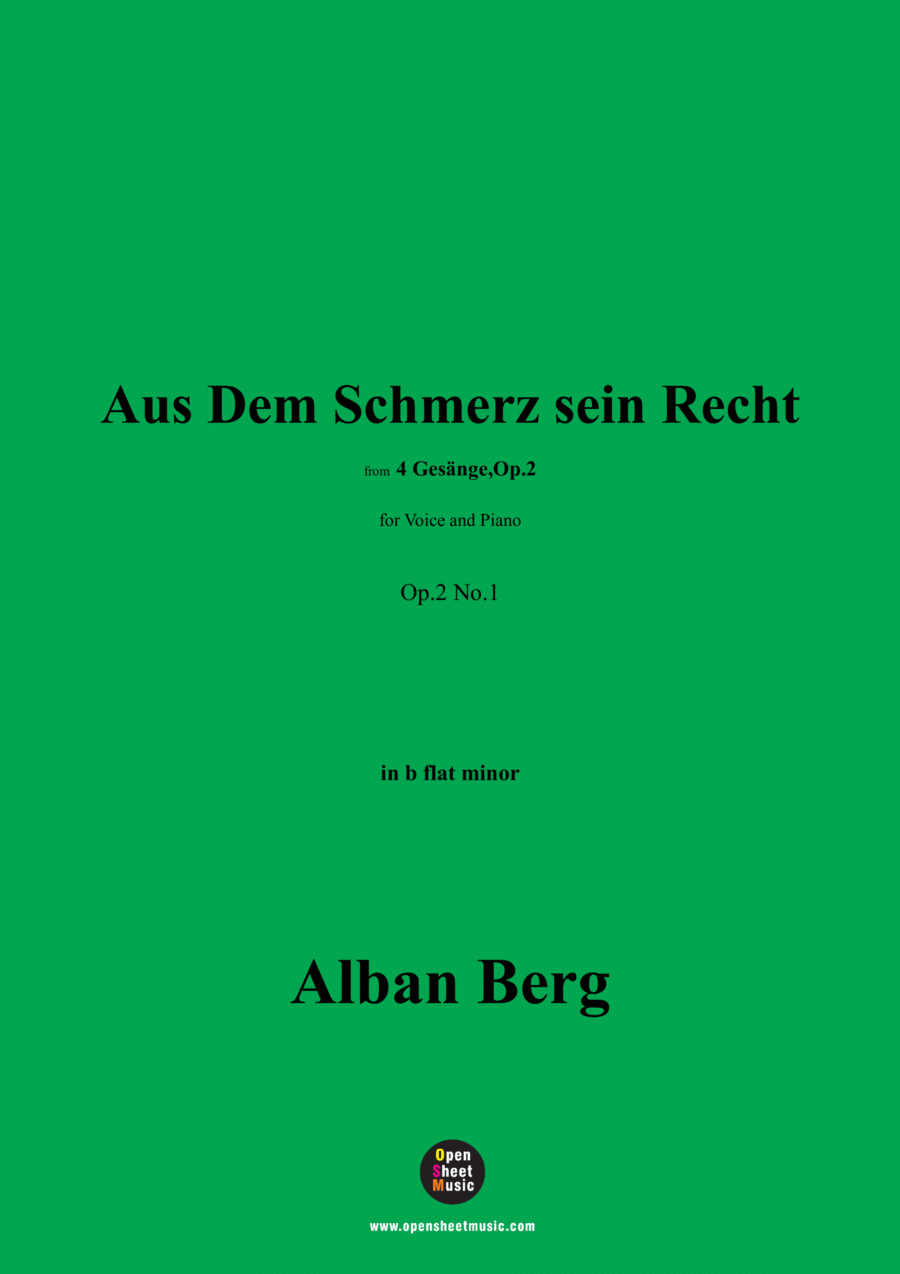 Alban Berg-Aus Dem Schmerz sein Recht(1910),in b flat minor,Op.2 No.1 image number null