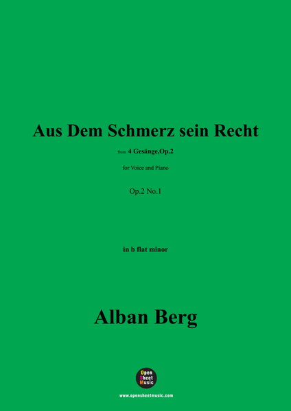 Alban Berg-Aus Dem Schmerz sein Recht(1910),in b flat minor,Op.2 No.1 image number null