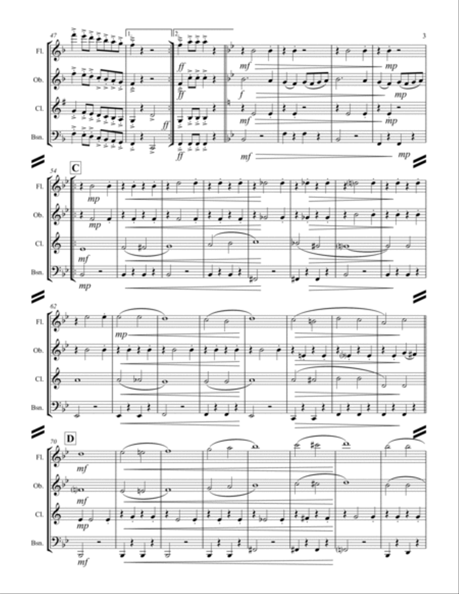 March – Entry of the Gladiators (for Woodwind Quartet) Woodwind Quartet scores gallery preview page 4