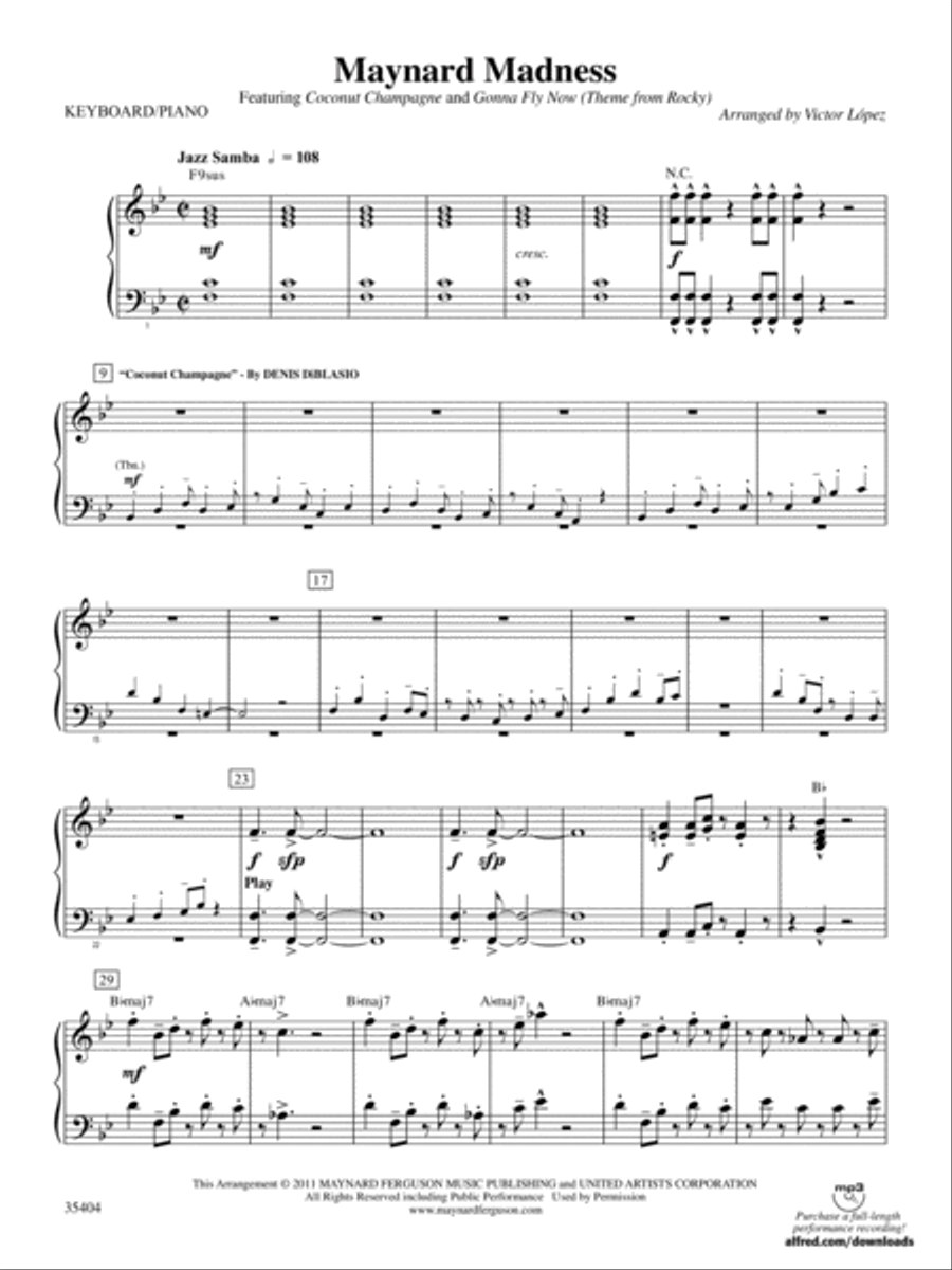 Maynard Madness: Piano Accompaniment Concert Band scores gallery preview page 1