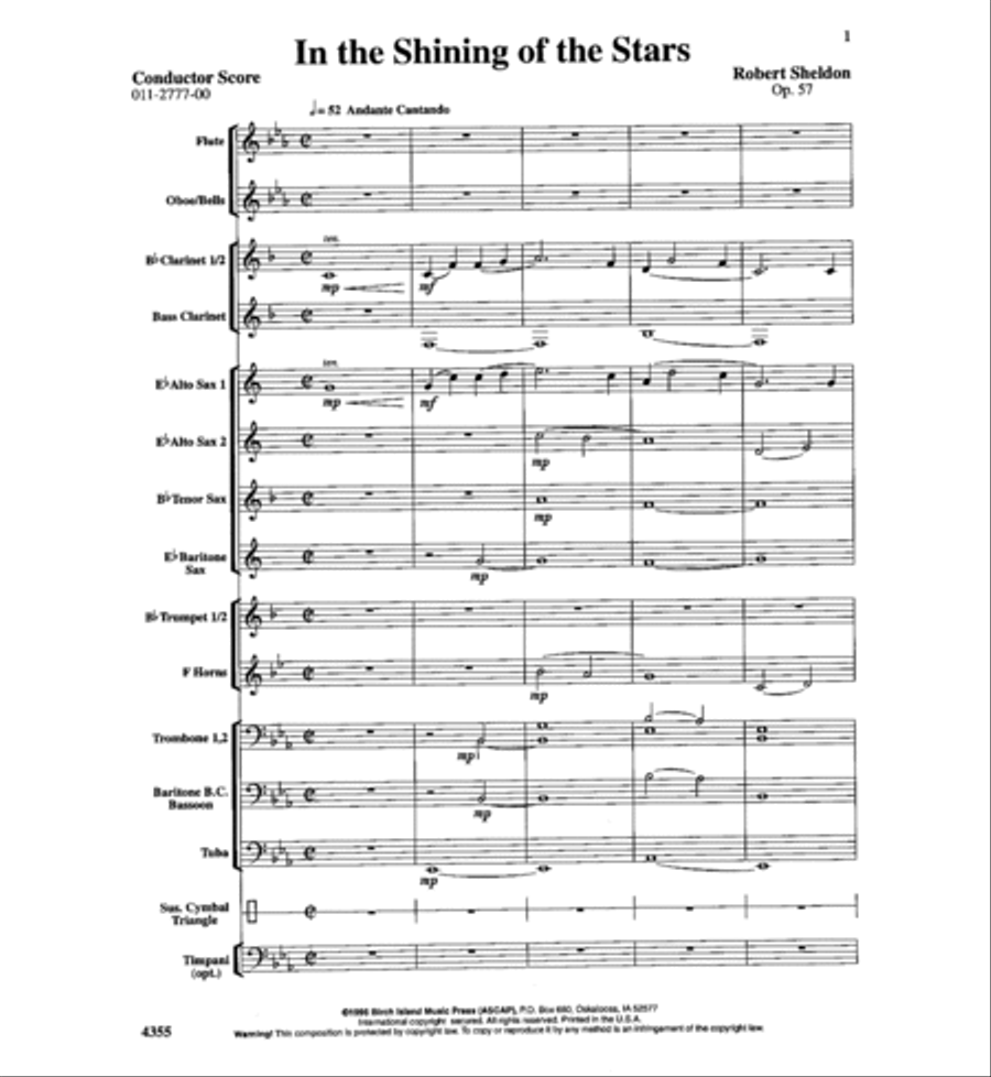 In the Shining of the Stars Concert Band scores gallery preview page 2
