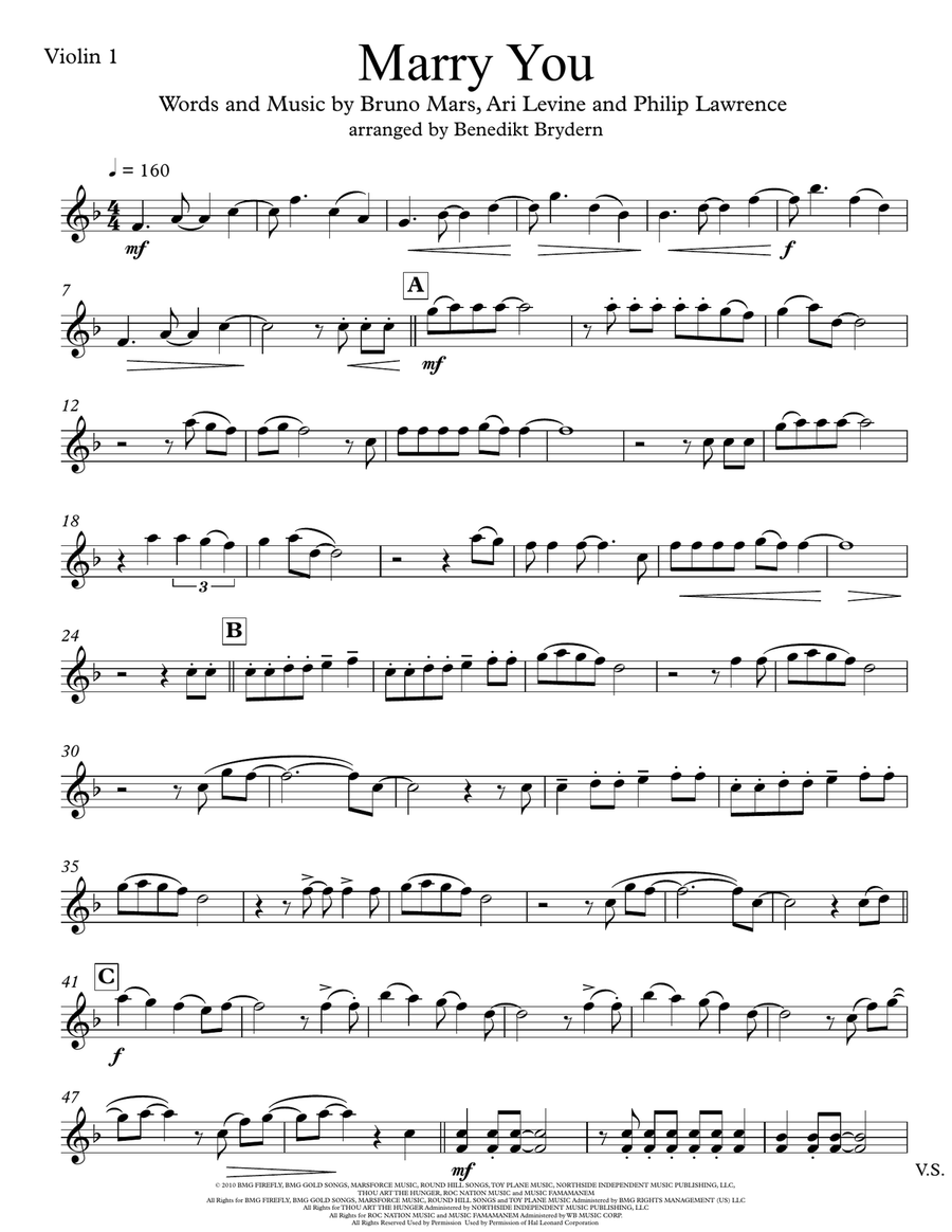 Marry You String Quartet scores gallery preview page 6
