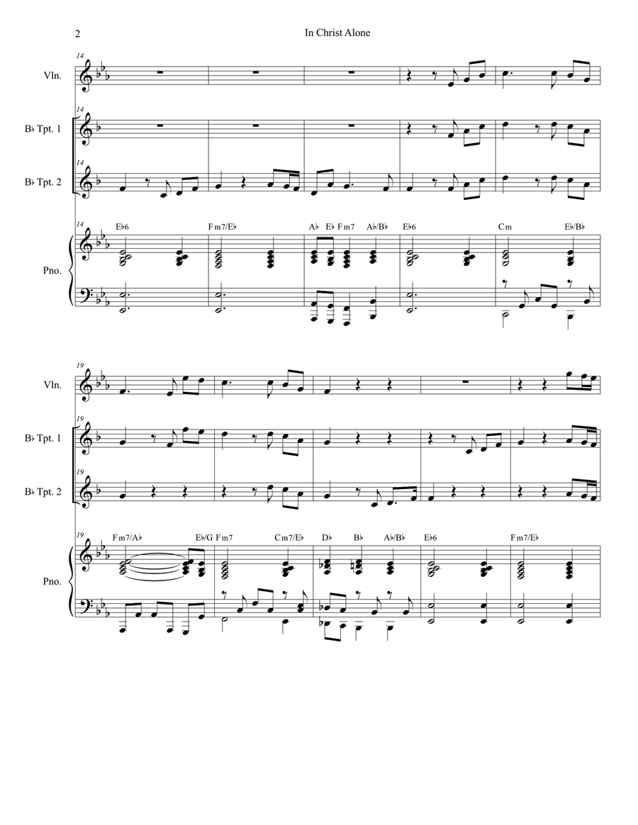 In Christ Alone Trumpet Duet scores gallery preview page 2