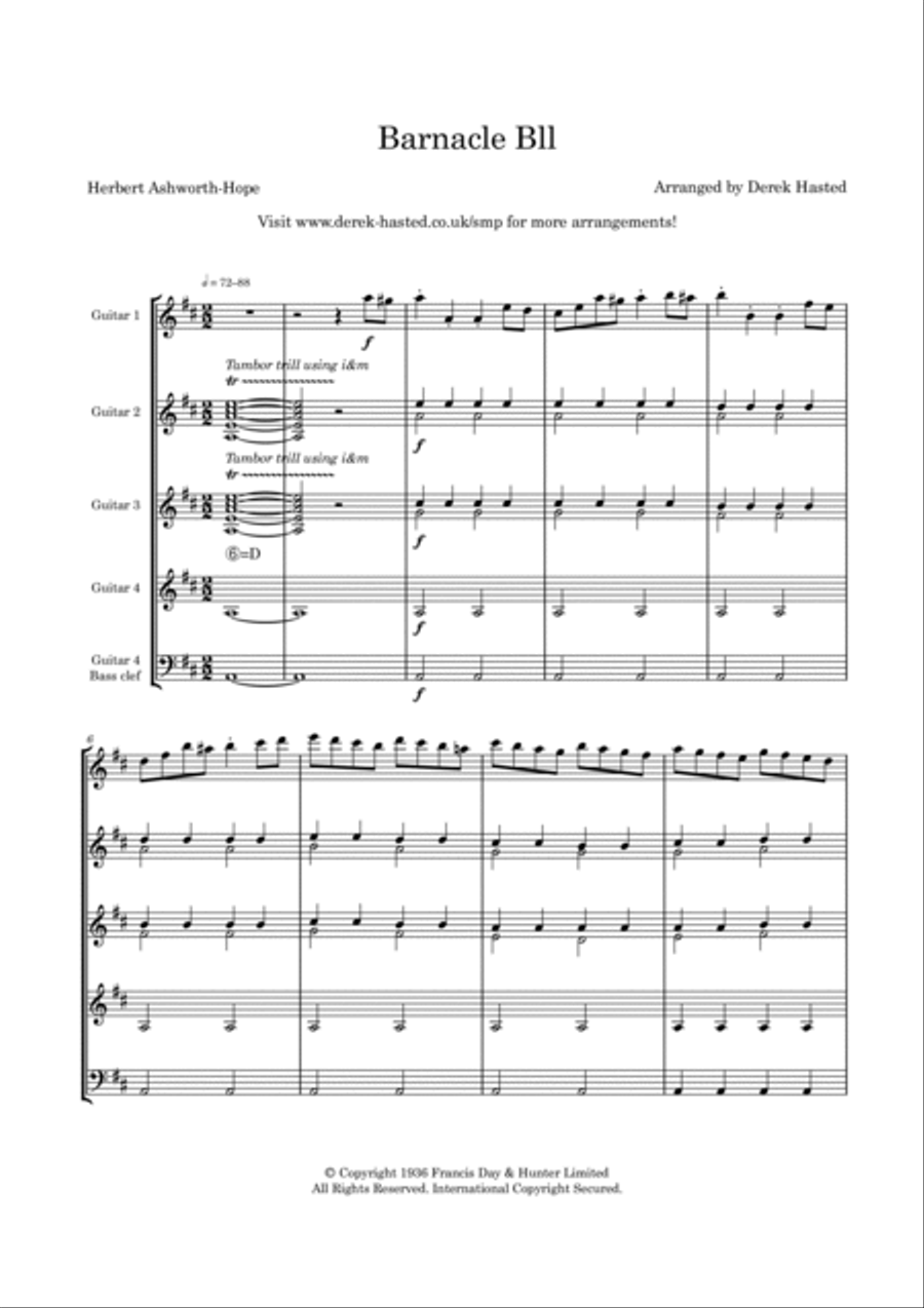 Barnacle Bill Guitar Ensemble scores gallery preview page 4
