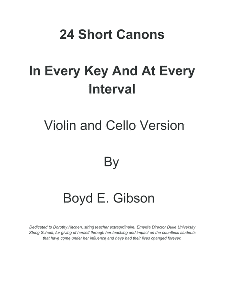 24 Short Canons In Every Key and at Every Interval image number null