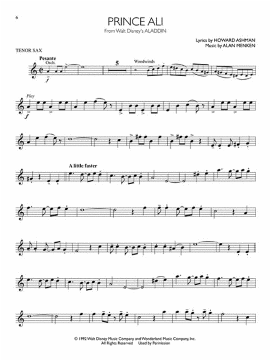 Disney Movie Hits for Tenor Sax Tenor Saxophone scores gallery preview page 4