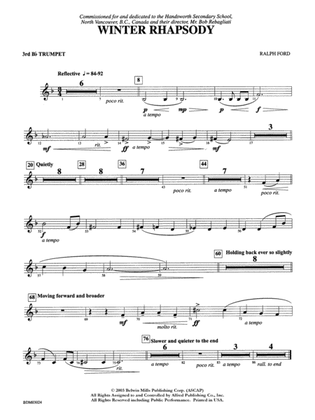 Winter Rhapsody: 3rd B-flat Trumpet