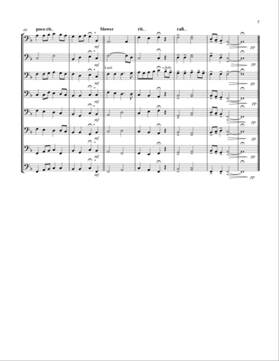Simple Gifts ('Tis the Gift to Be Simple) (F) (Violoncello Octet) Cello scores gallery preview page 5