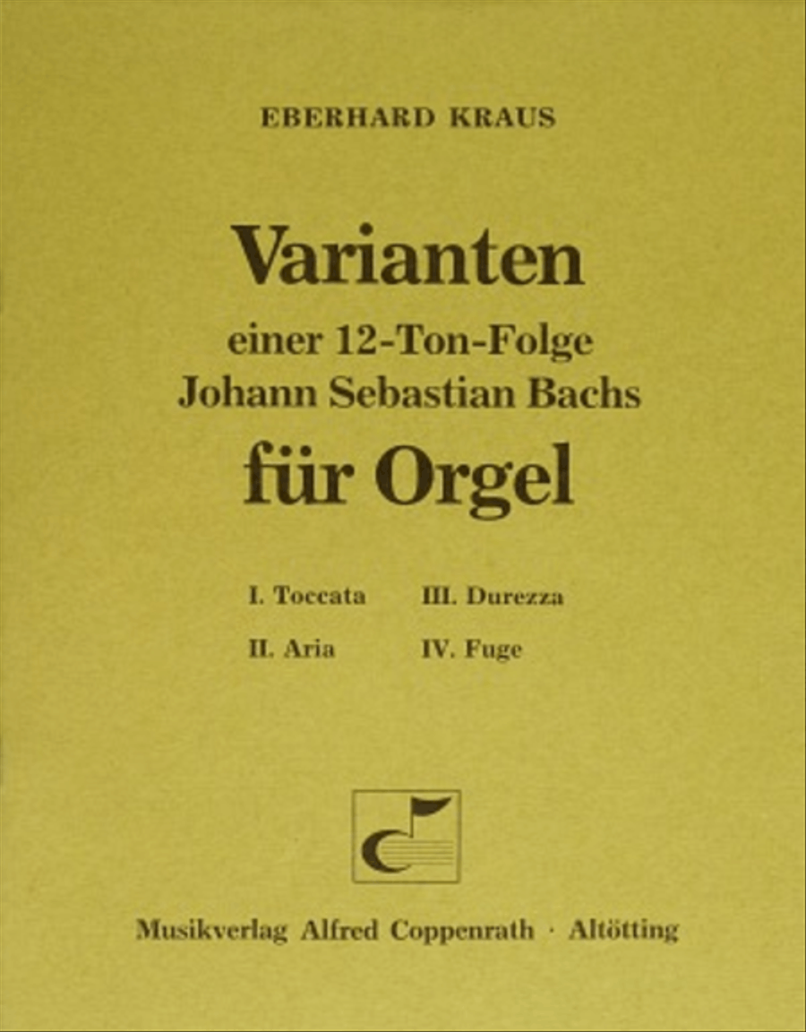 Varianten einer 12-Ton-Folge Johann Sebastian Bachs Organ Solo scores gallery preview page 1