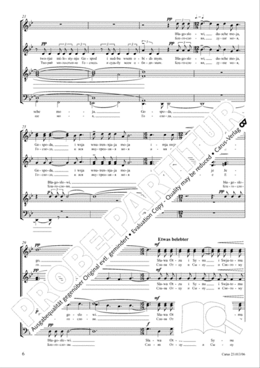 Liturgy of St. John Chrysostom op. 31 for mixed choir a cappella (Chrysostomos-Liturgie op. 31 fur Chor a cappella mit singbarem deutschem Text) A Cappella scores gallery preview page 7
