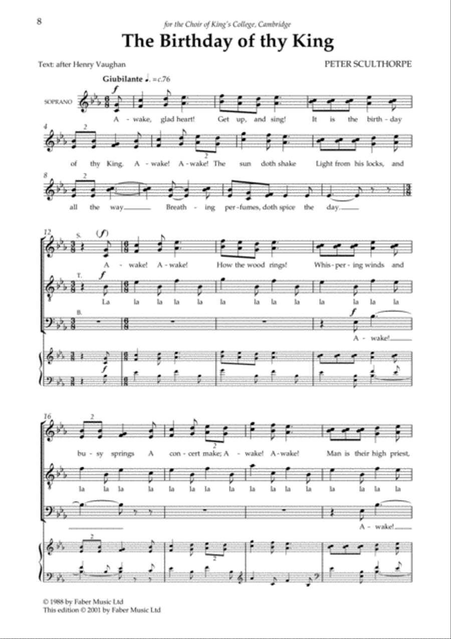 Morning Song for the Christ Child / The Birthday of Thy King 4-Part scores gallery preview page 3