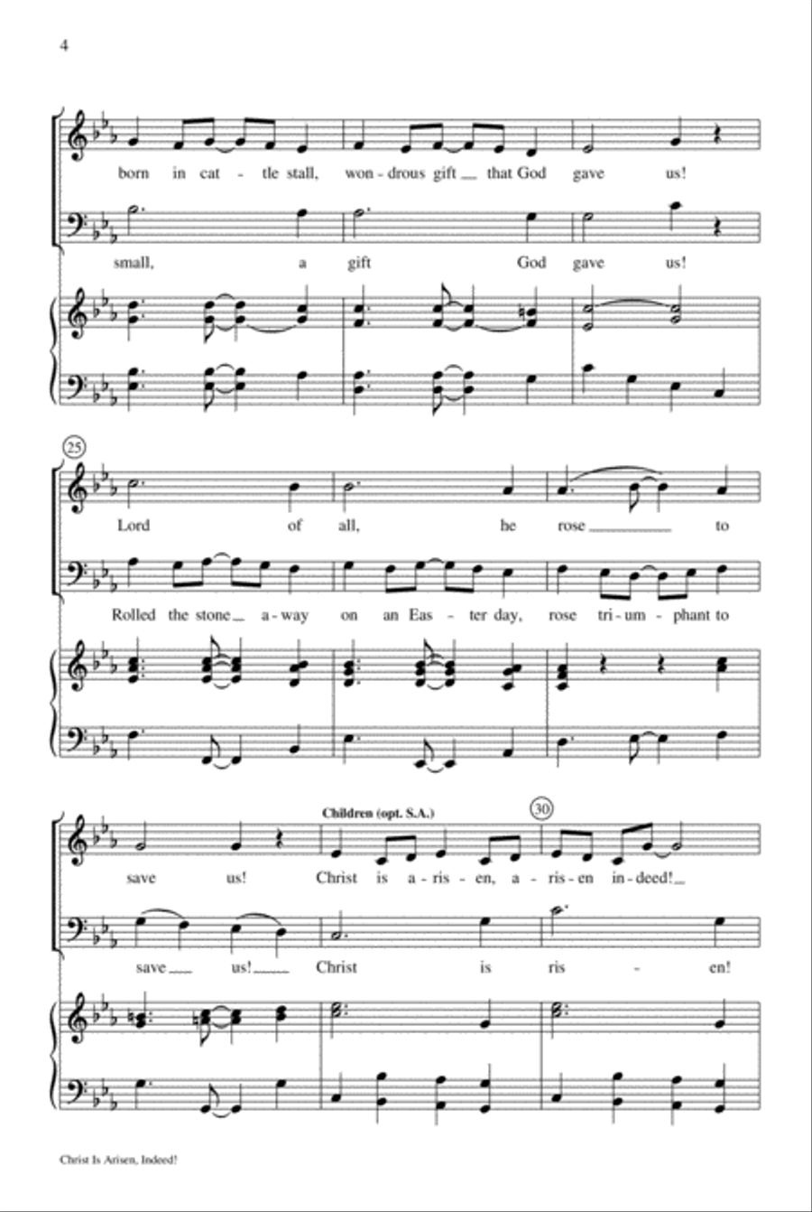 Christ Is Arisen, Indeed! 4-Part scores gallery preview page 4