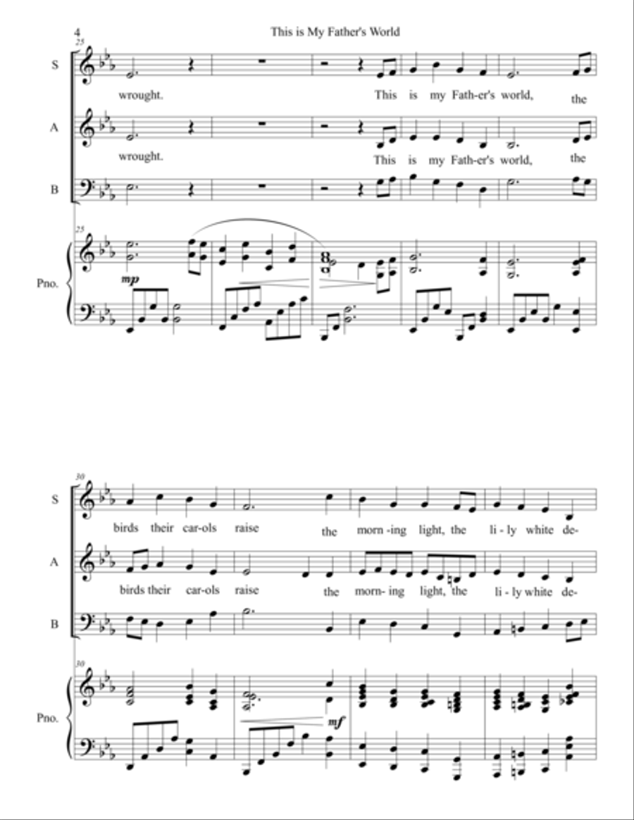This is My Father's World 3-Part scores gallery preview page 4