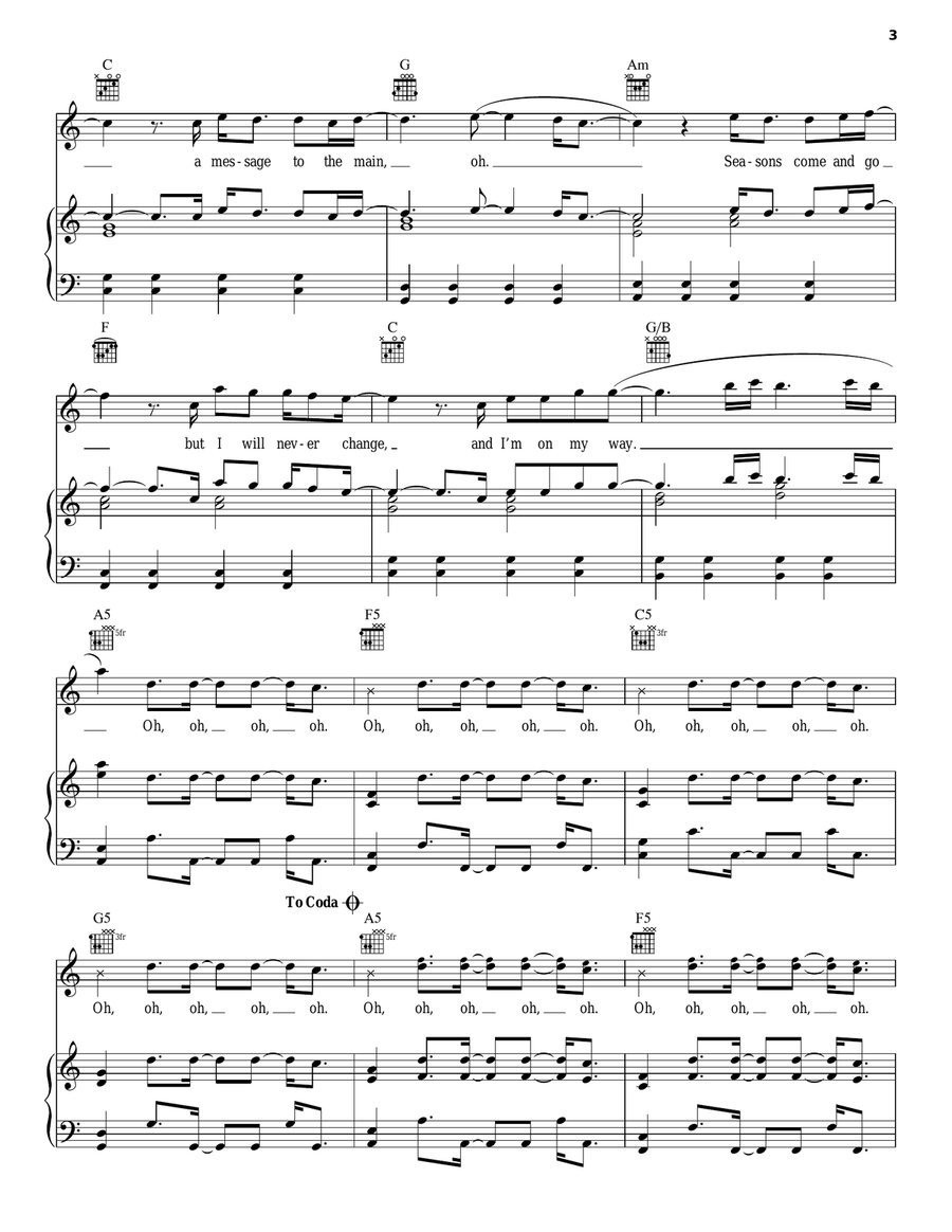 Written In The Stars Piano, Vocal, Guitar scores gallery preview page 3