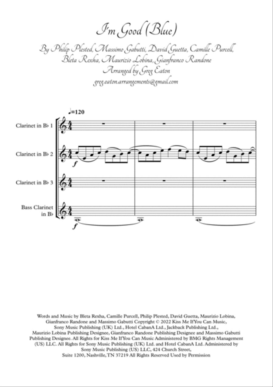 I'm Good (blue) I'm Good (blue) Woodwind Ensemble scores gallery preview page 2