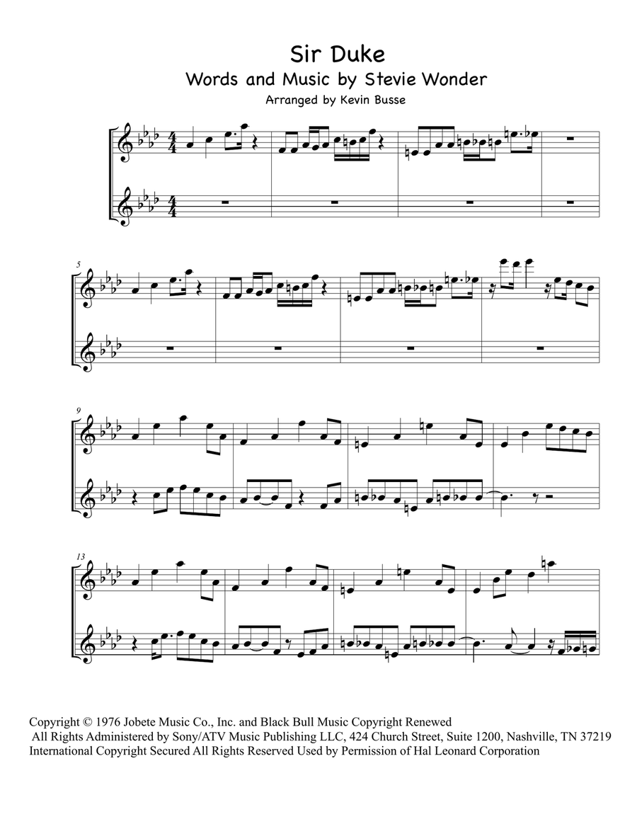 Sir Duke Woodwind Duet scores gallery preview page 1