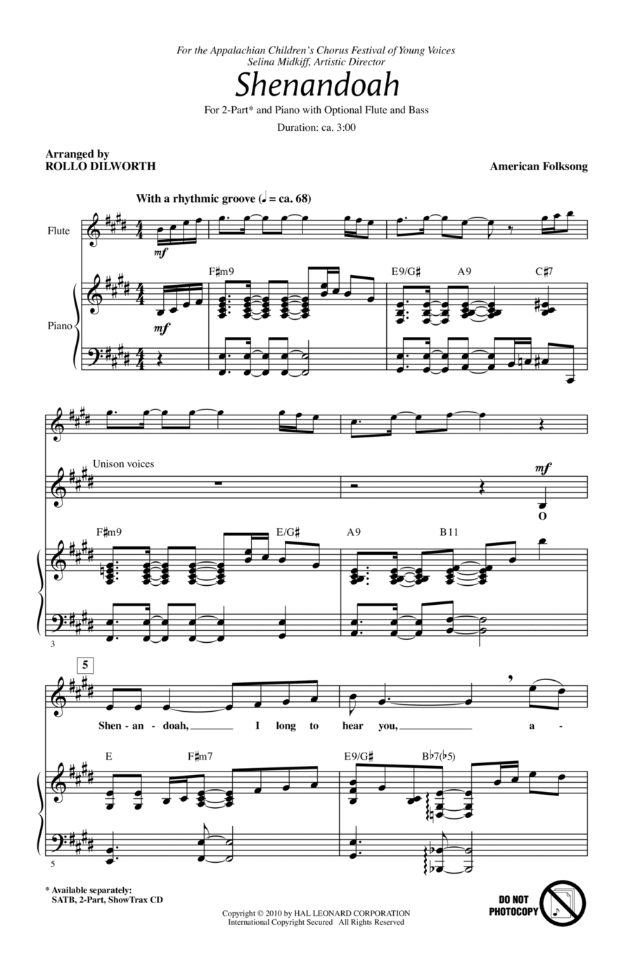 Shenandoah 2-Part scores gallery preview page 1