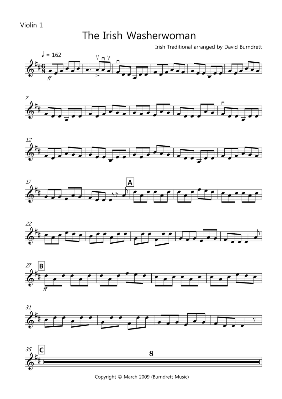 The Irish Washerwoman for Violin Quartet Violin Solo scores gallery preview page 4