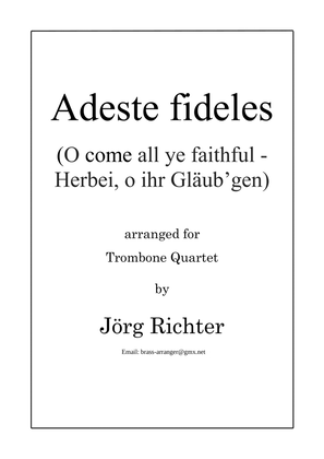 Adeste fideles (O Come All Ye Faithful) for Trombone Quartet