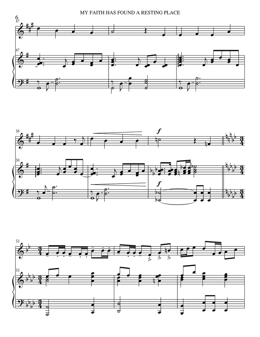My Faith Has Found a Resting Place (Trp Piano and trp part) Trumpet Duet scores gallery preview page 6