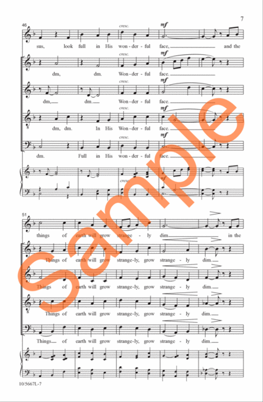Turn Your Eyes Upon Jesus 4-Part scores gallery preview page 7