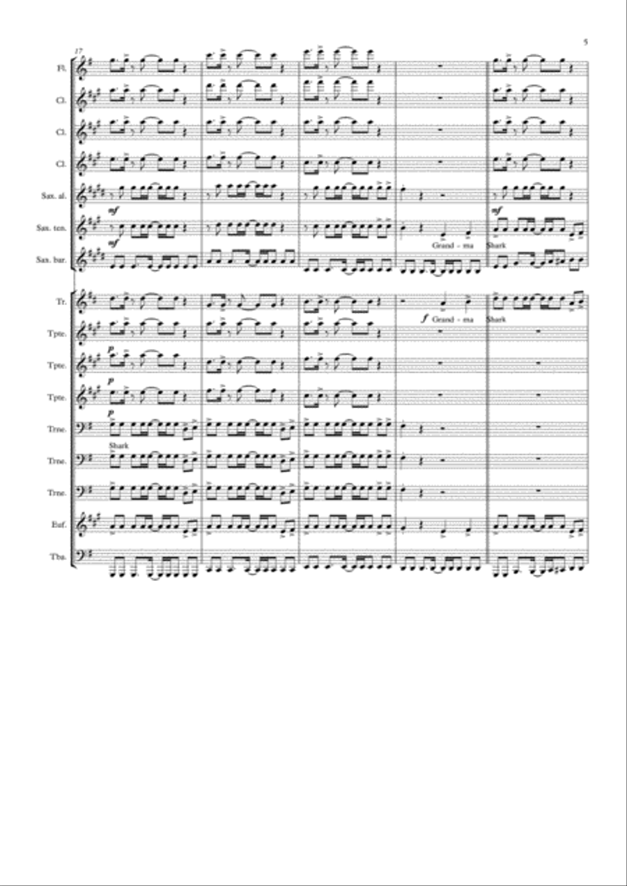 Baby Shark Marching Band scores gallery preview page 5