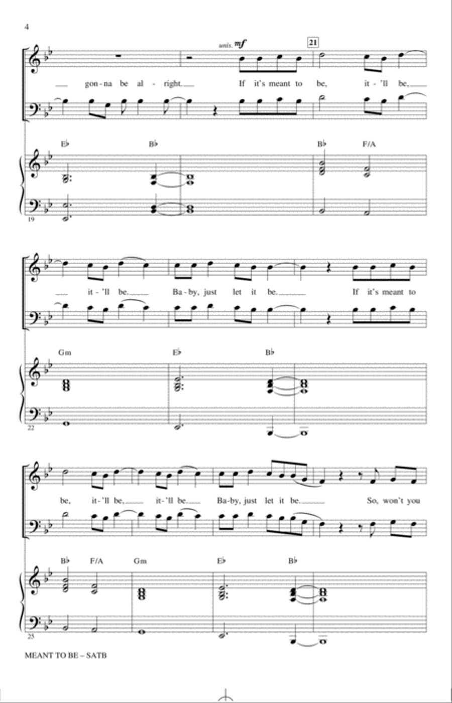 Meant To Be (feat. Florida Georgia Line) (arr. Mac Huff) 4-Part scores gallery preview page 3