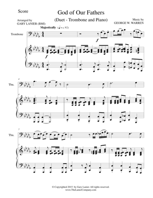 GOD OF OUR FATHERS (Duet – Trombone and Piano/Score and Parts)