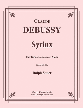 Book cover for Syrinx for Unaccompanied Tuba or Bass Trombone