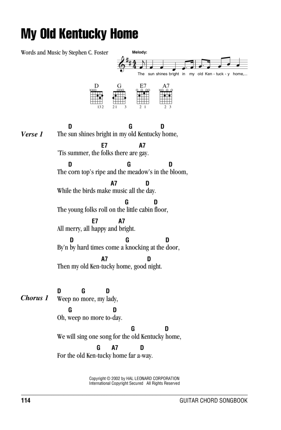 My Old Kentucky Home Acoustic Guitar scores gallery preview page 1